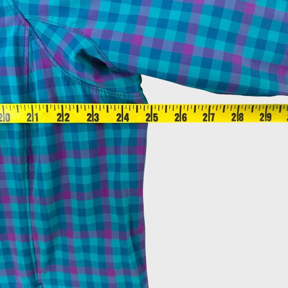 Duluth Trading Co. Sidewinder Plaid Tunic Shirt Teal Women's 2XL UPF-30 Hiking - Picture 11 of 12